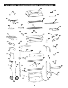 Part Location Diagram of G305-0001-W3 Char-Broil Lid