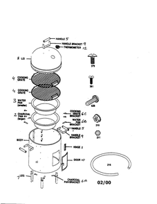 Smoker Diagram and Parts List for 4654302  Char-Broil Smoker