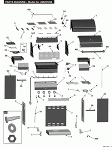 Diagram 1 Diagram and Parts List for 466261808 2008 Char-Broil Grill