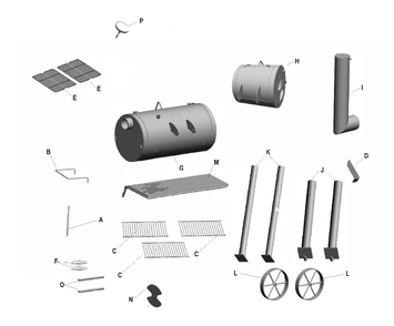 Part Location Diagram of 29001005 Char-Broil Front Shelf