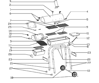 Diagram Diagram and Parts List for 10201598-05  Char-Broil Smoker