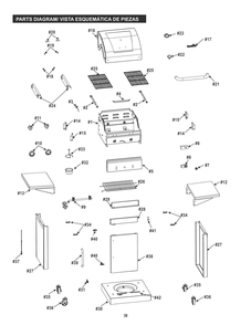Part Location Diagram of G309-0B00-W1 Char-Broil Top Lid