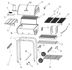 Part Location Diagram of 2230B-02-000-01 Char-Broil Firebox