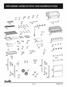 Part Location Diagram of G428-7602-W1 Char-Broil Lower Front Panel