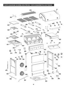 Part Location Diagram of G460-7600-W1A Char-Broil Cart Side Panel Left