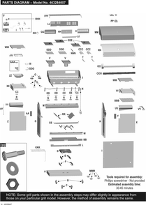 Diagram Diagram and Parts List for 463268407  Char-Broil Grill