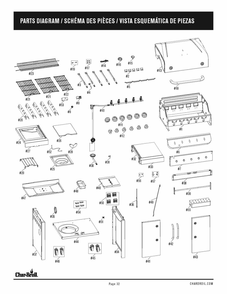 Part Location Diagram of G470-3G00-W1 Char-Broil Firebox