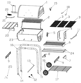 Diagram Diagram and Parts List for 10301567-26  Char-Broil Grill