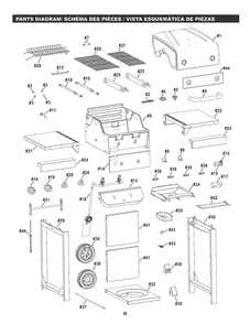 Part Location Diagram of G321-1100-W1 Char-Broil Cart Side Panel Left