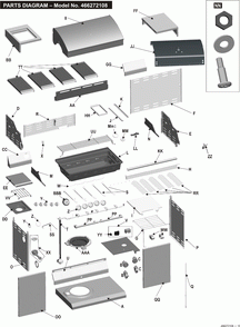 Diagram 1 Diagram and Parts List for 466272108 2008 Char-Broil Grill