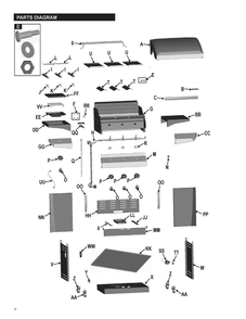 Diagram Diagram and Parts List for 463270512  Char-Broil Grill