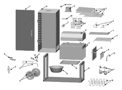 Part Location Diagram of 55700168 Char-Broil Caster