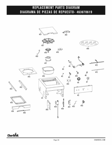 Diagram Diagram and Parts List for 463670619 2019 Char-Broil Grill