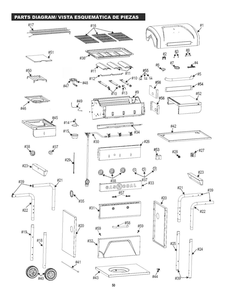 Part Location Diagram of G421-3100-W1 Char-Broil Leg Right Lower Front
