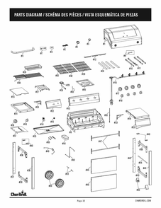 Part Location Diagram of G428-0200-W1 Char-Broil Firebox