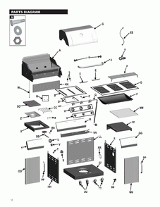 Diagram 1 Diagram and Parts List for 466251713  Char-Broil Grill