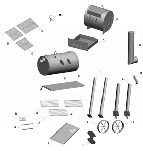 Diagram Diagram and Parts List for 10201630-05  Char-Broil Smoker