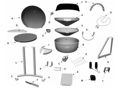 Diagram Diagram and Parts List for 12601514-C1  Char-Broil Grill