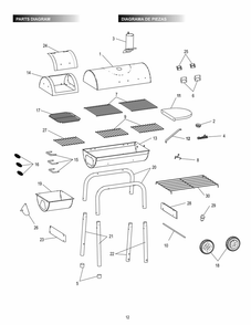 Diagram Diagram and Parts List for 15202021 2015 Char-Broil Smoker