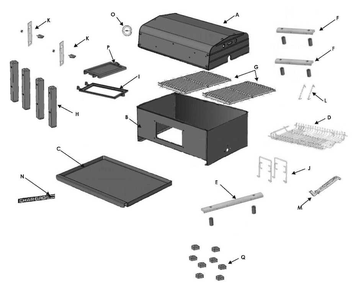 Part Location Diagram of 50000007 Char-Broil Temperature Gauge