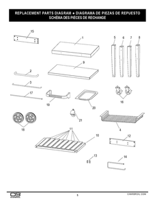 Part Location Diagram of F039-060 Char-Broil Caster