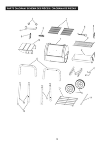 Part Location Diagram of CB056-604 Char-Broil Cooking Grate Lifter