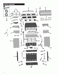 Diagram 1 Diagram and Parts List for 466241313  Char-Broil Grill