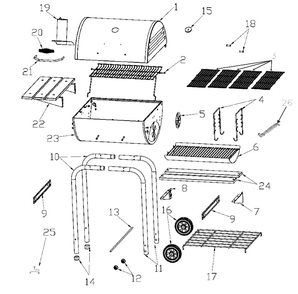 Diagram Diagram and Parts List for 11301714  Char-Broil Grill