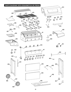 Diagram Diagram and Parts List for 463433016 (T480)(2016) Char-Broil Grill