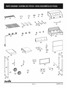 Part Location Diagram of G324-0500-W1 Char-Broil Left Side Shelf