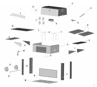 Diagram Diagram and Parts List for 10301602  Char-Broil Grill