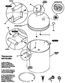 Thermometer And Handles Diagram and Parts List for 13216  Char-Broil Smoker