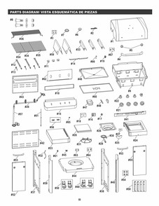 Part Location Diagram of G422-0023-W1 Char-Broil Rear Panel Upper
