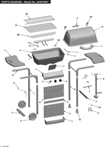 Diagram Diagram and Parts List for 463610007 2007 Char-Broil Grill
