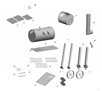 Diagram Diagram and Parts List for 09201555  Char-Broil Smoker
