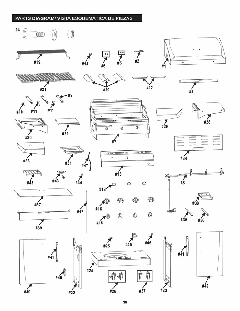 Diagram Diagram and Parts List for 463271915 2015 Char-Broil Grill