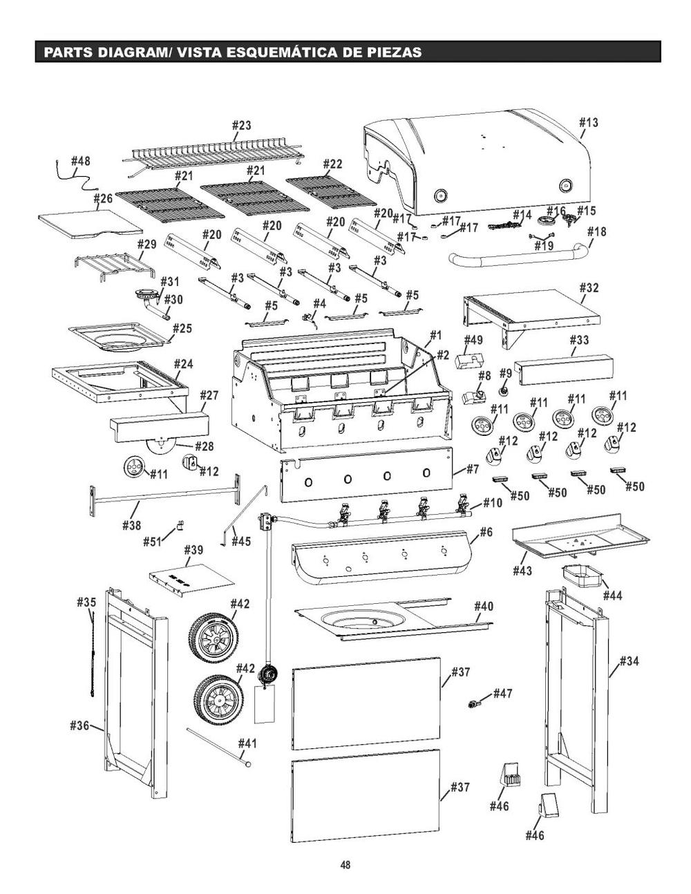 Diagram Diagram and Parts List for 463347418 2018 Char-Broil Grill