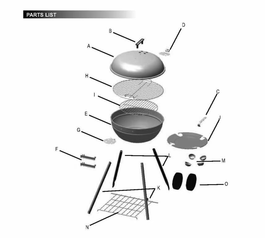 Diagram Diagram and Parts List for 14302006  Char-Broil Grill