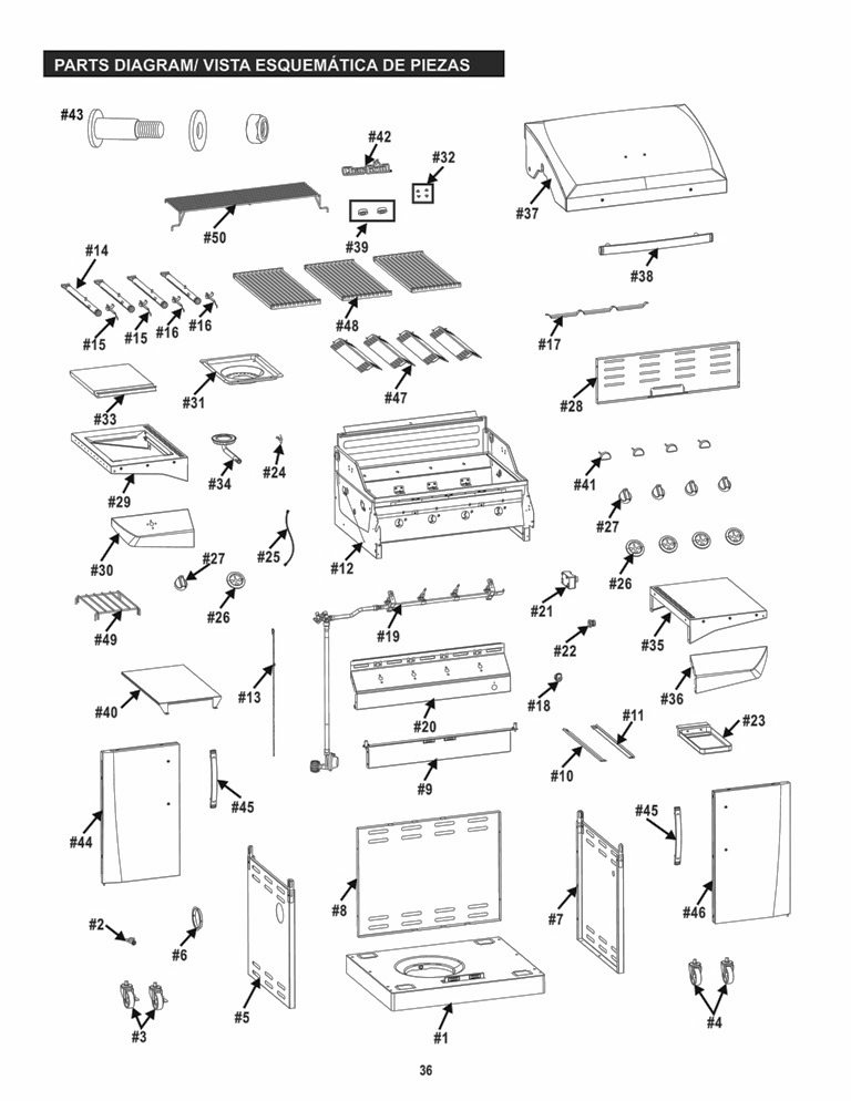 Diagram Diagram and Parts List for 463225315 2015 Char-Broil Grill