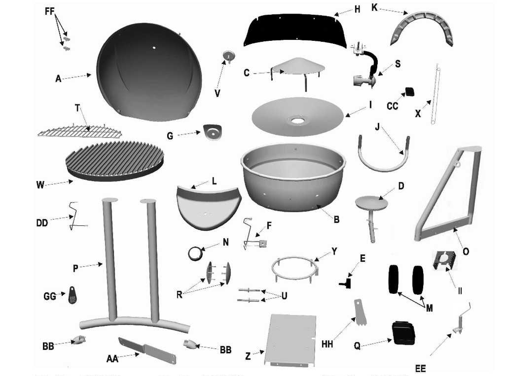 Diagram Diagram and Parts List for 12601558-A2  Char-Broil Grill
