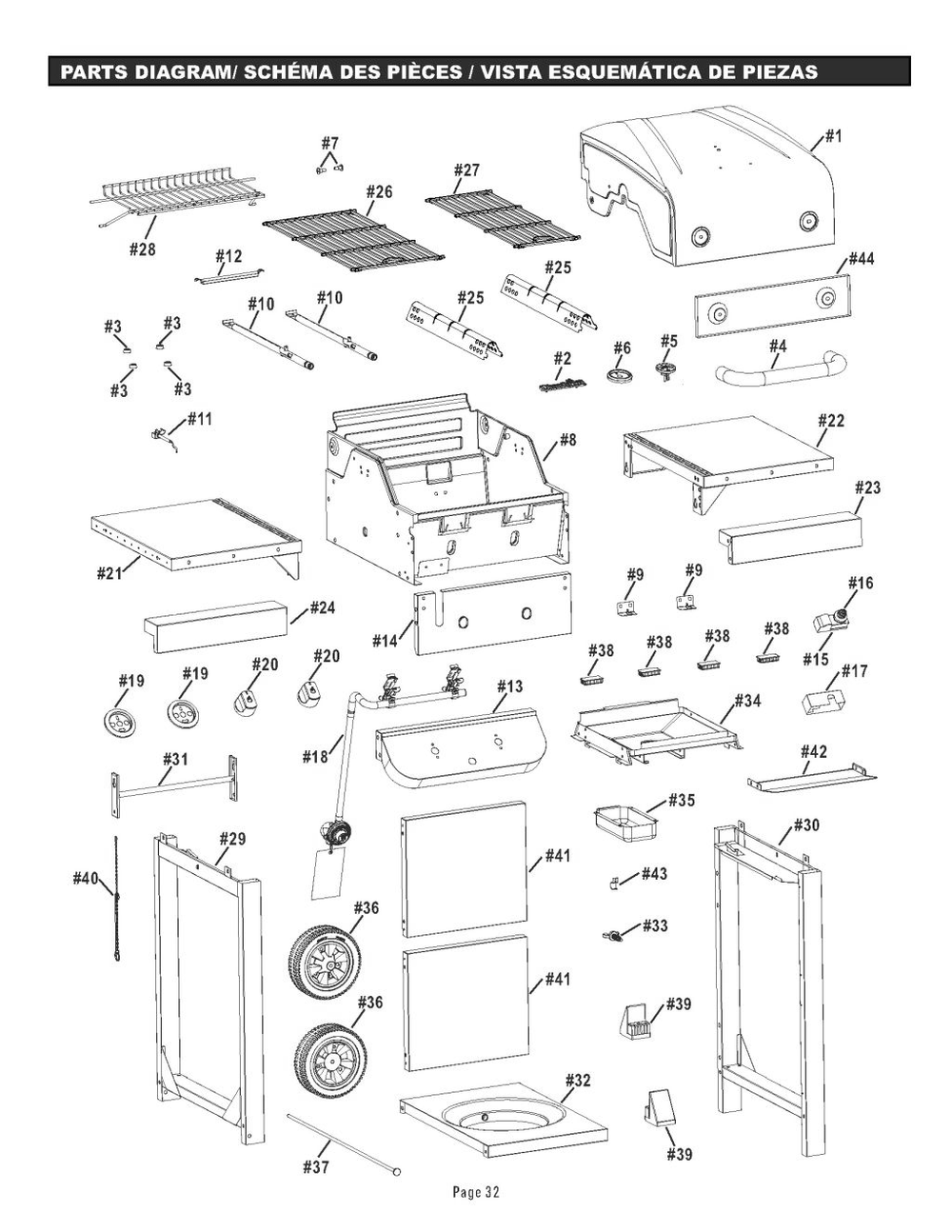 Diagram Diagram and Parts List for 463673019 2019 Char-Broil Grill
