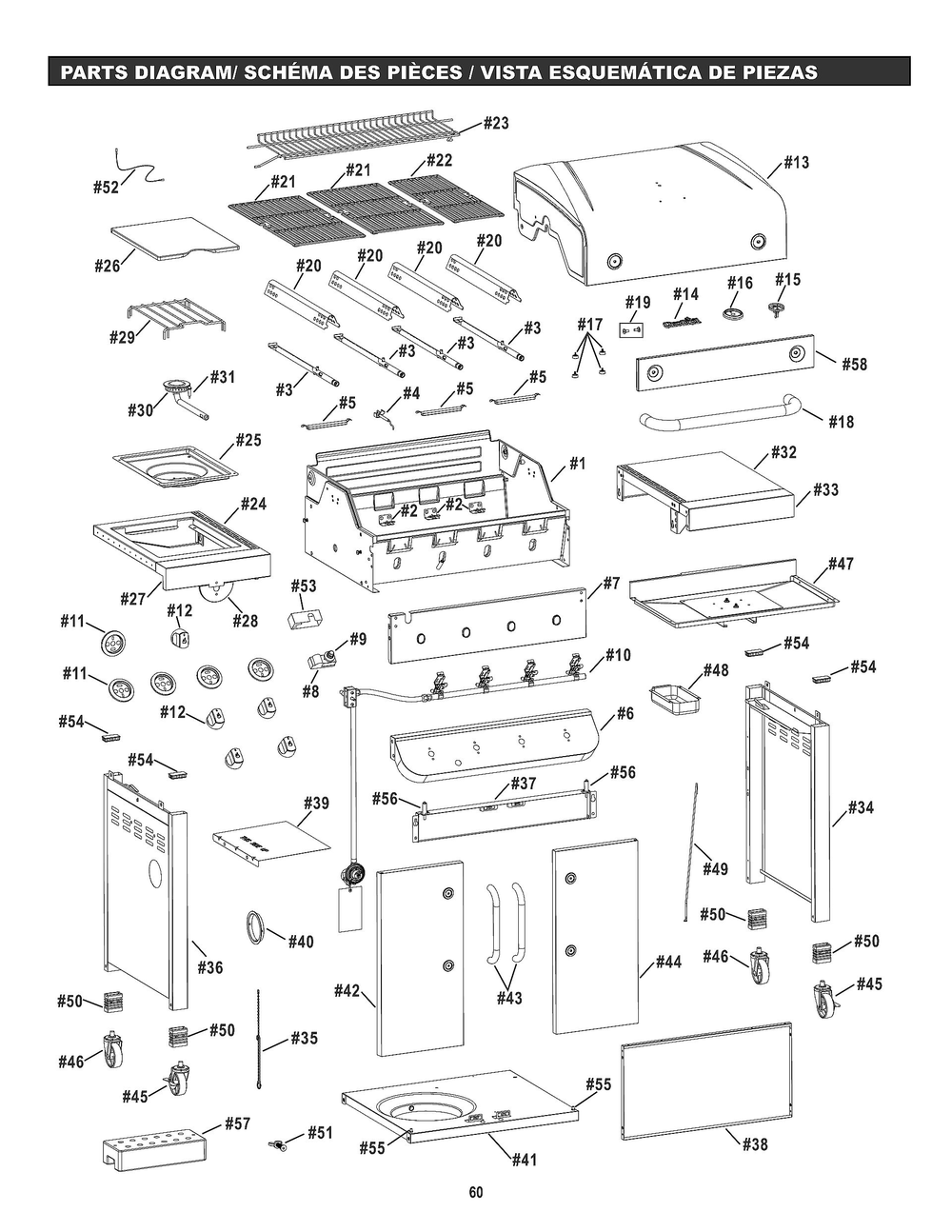 Diagram Diagram and Parts List for 463377117 2017 Char-Broil Grill