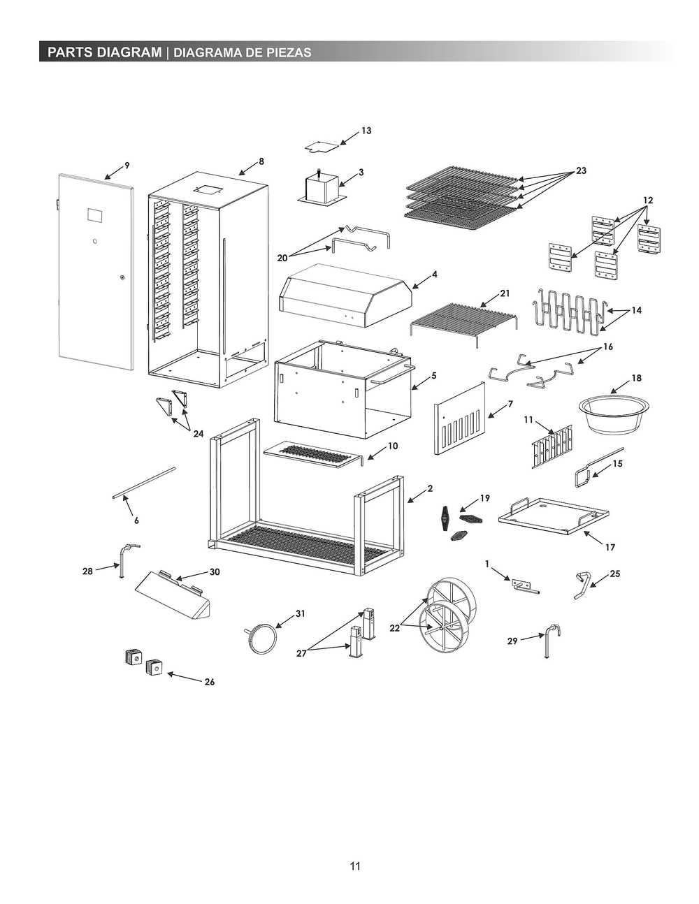 Diagram Diagram and Parts List for 16202020 2019 Char-Broil Smoker