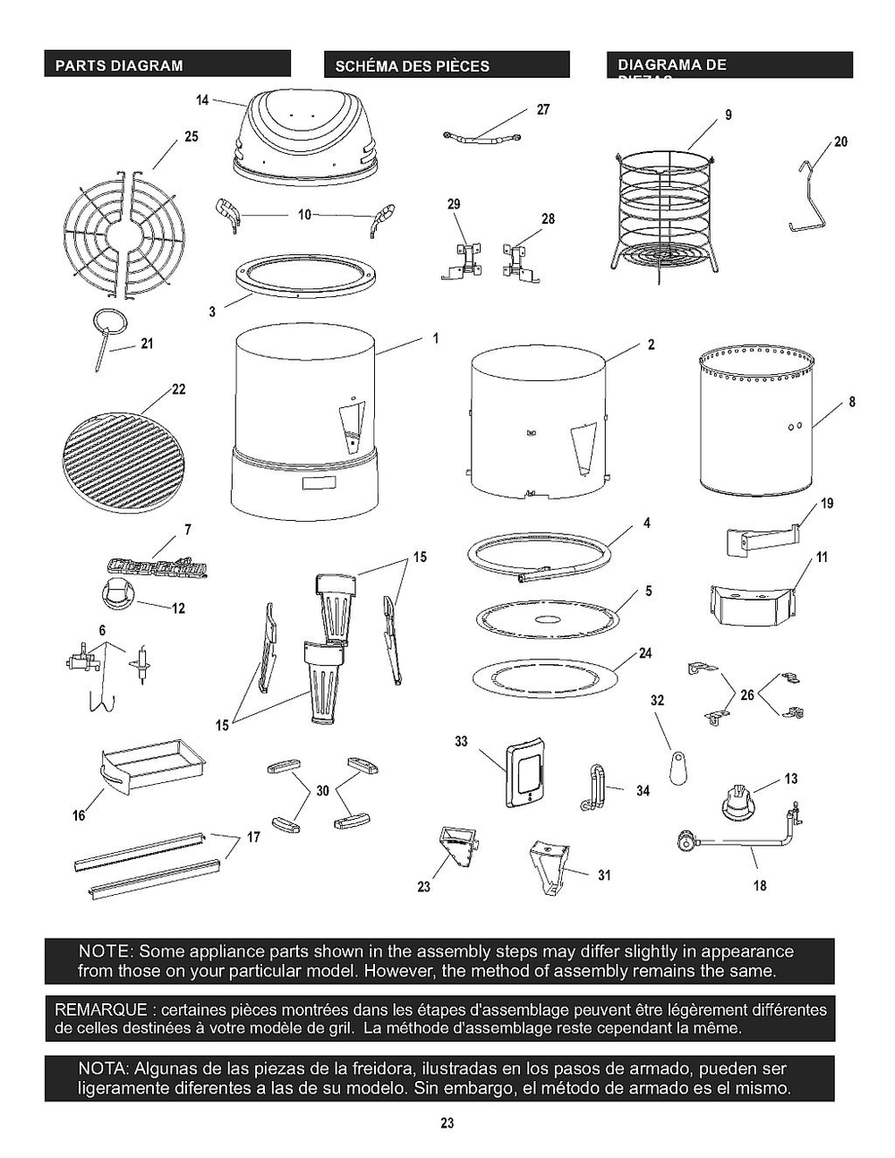 Diagram Diagram and Parts List for 20101550 2020 Char-Broil Deep Fryer
