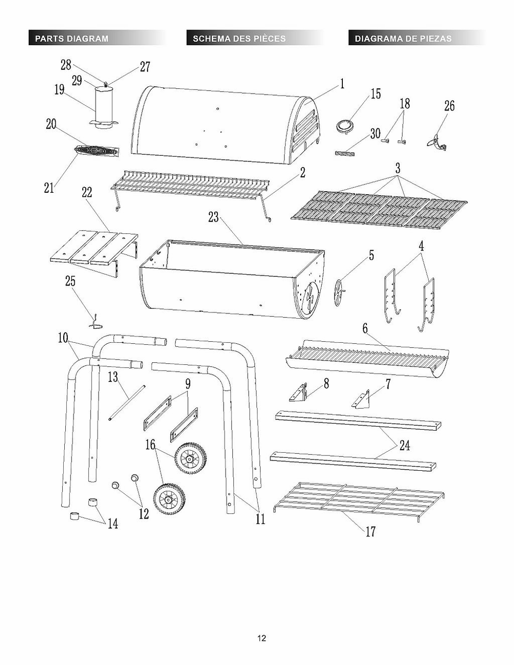 Diagram Diagram and Parts List for 21301714 2021 Char-Broil Grill