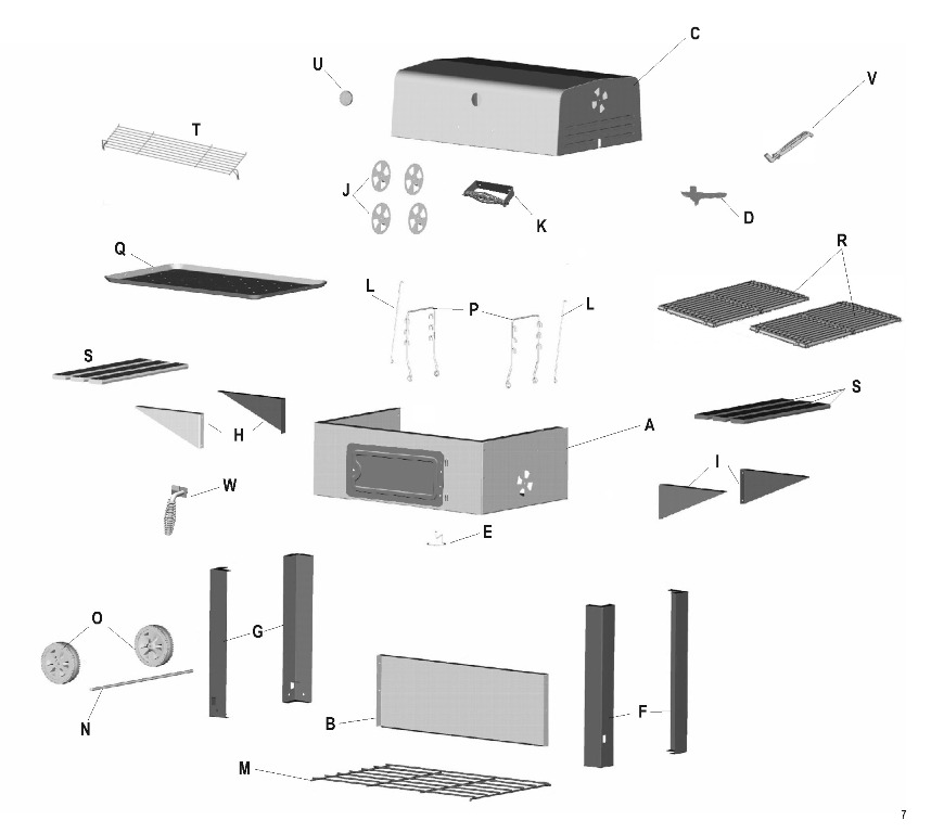 Diagram Diagram and Parts List for 10301602  Char-Broil Grill
