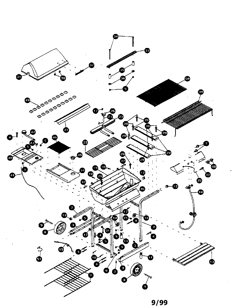 Grill 415154621 Diagram and Parts List for 154621  Char-Broil Grill