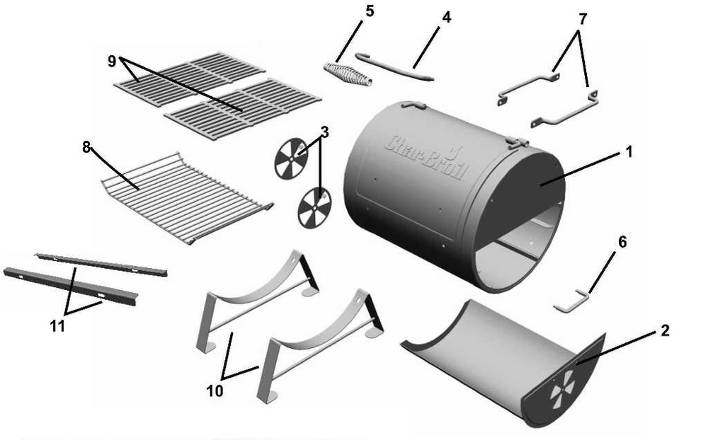 Diagram Diagram and Parts List for 11201715  Char-Broil Grill