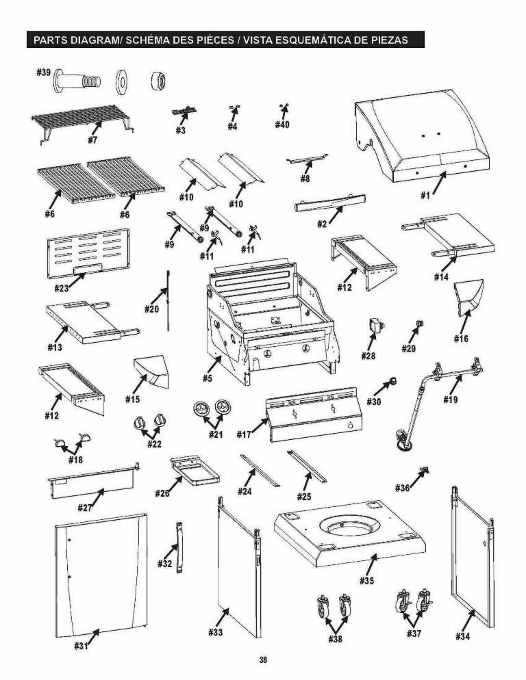 Diagram Diagram and Parts List for 463273615 2015 Char-Broil Grill