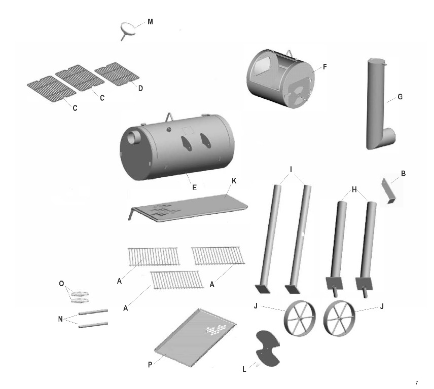 Diagram Diagram and Parts List for 09201555  Char-Broil Smoker